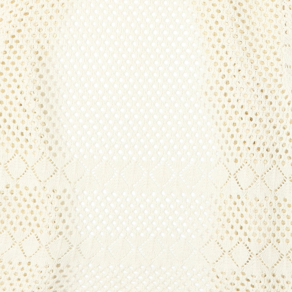Remel London Womens Beige V-Neck  Cotton Cardigan Jumper Size L