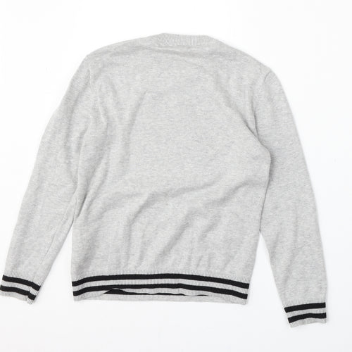 H&M Girls Grey Round Neck  Cotton Pullover Jumper Size 6-7 Years