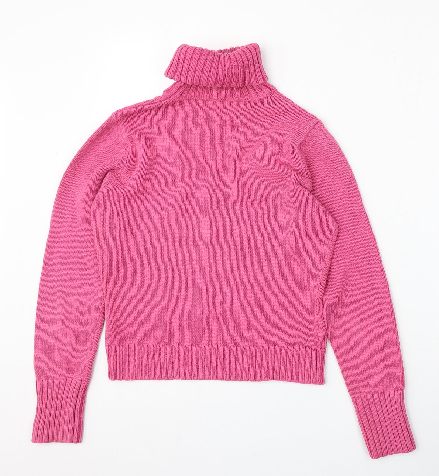 Marks and Spencer Womens Pink Roll Neck  Cotton Pullover Jumper Size 8