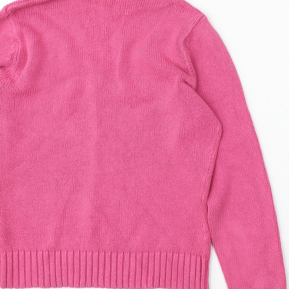 Marks and Spencer Womens Pink Roll Neck  Cotton Pullover Jumper Size 8
