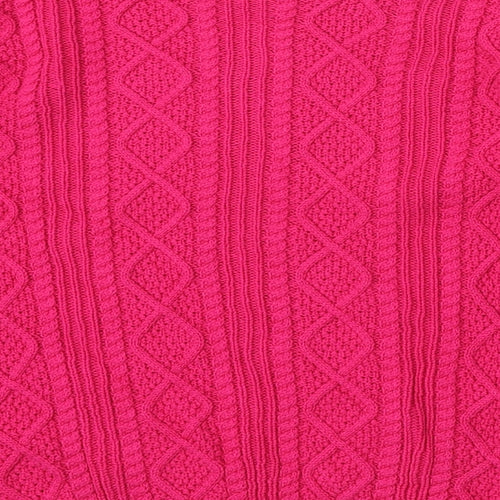 Tru Collection Womens Pink Boat Neck  Cotton Pullover Jumper Size M