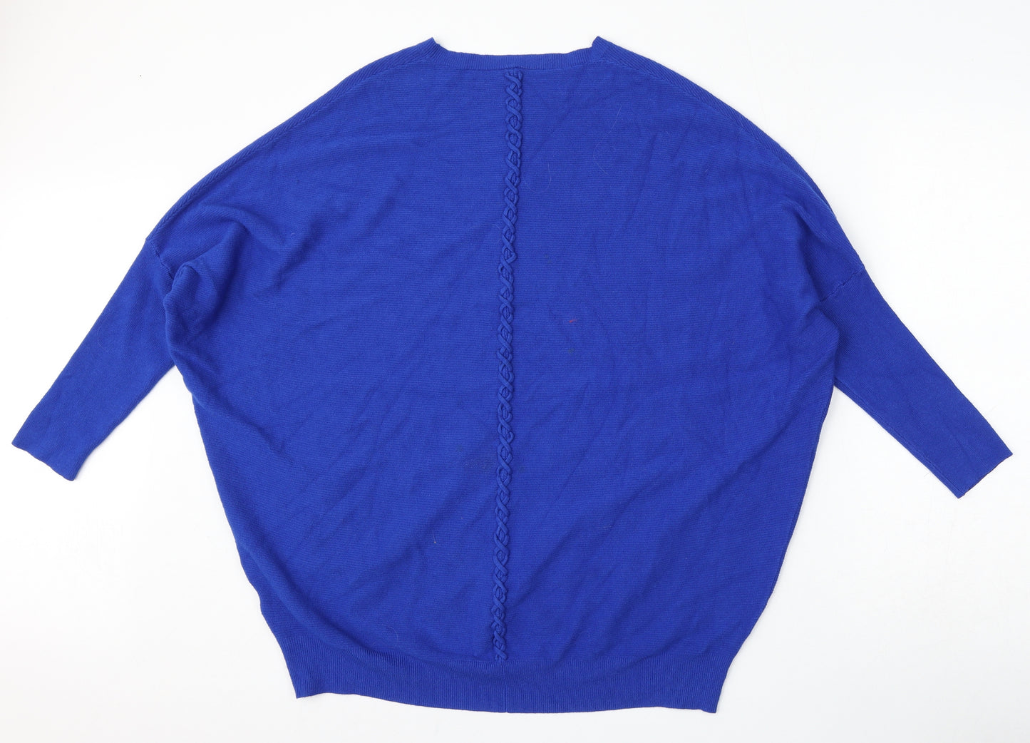 Preworn Womens Blue Round Neck  Viscose Pullover Jumper Size 16