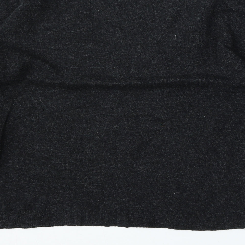 United Colors of Benetton Mens Black V-Neck  Wool Pullover Jumper Size S