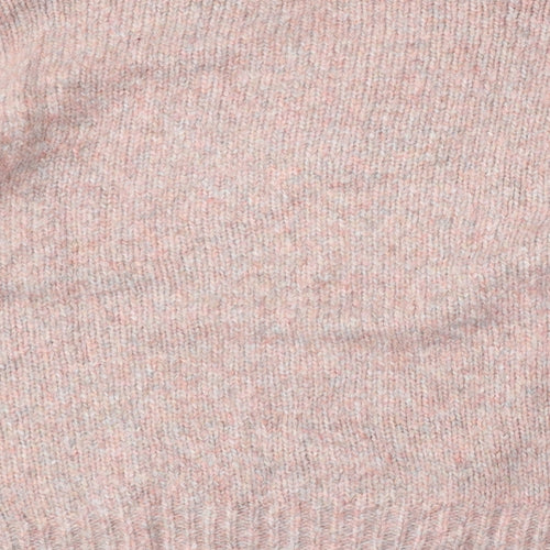 TU Womens Pink V-Neck  Acrylic Pullover Jumper Size L