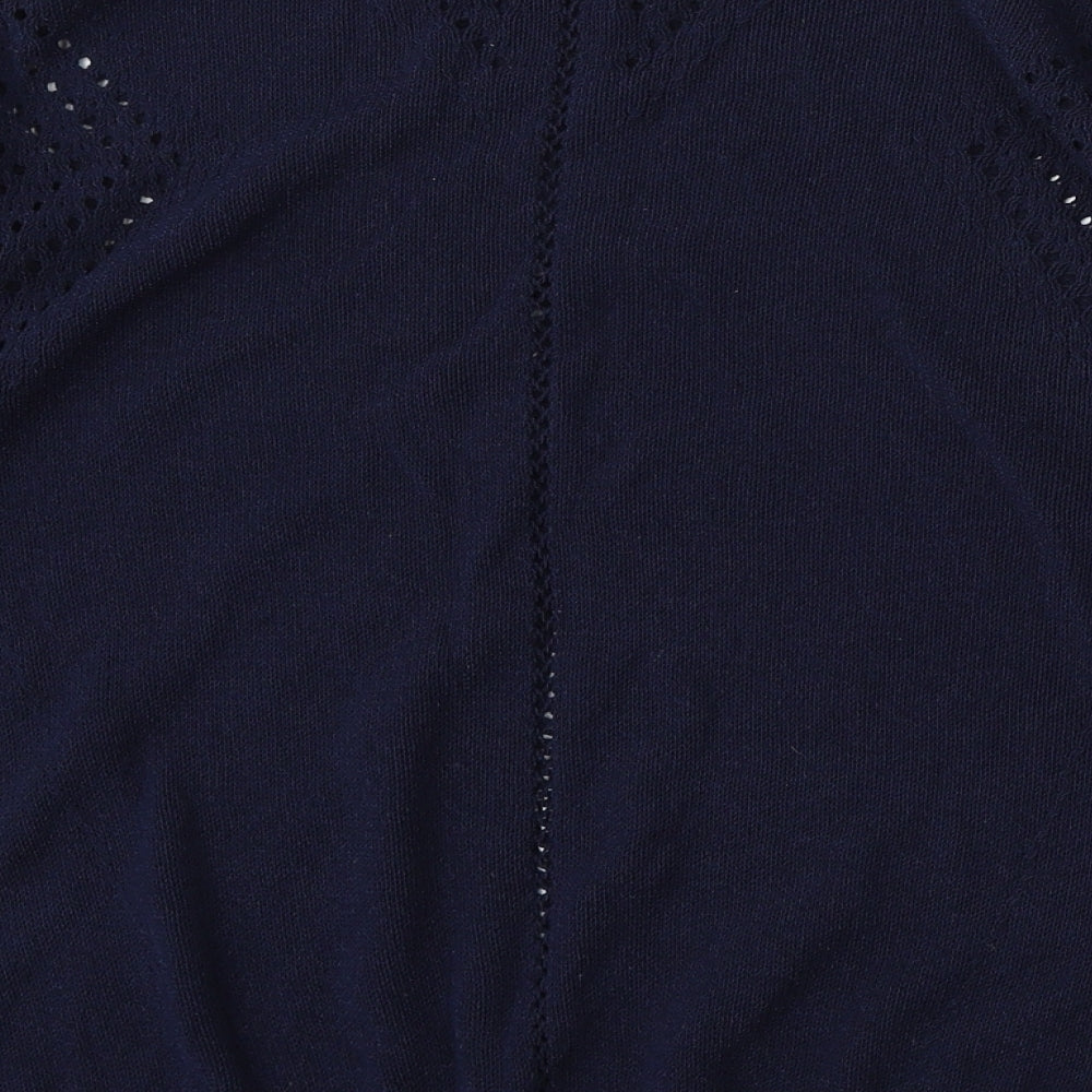 Marks and Spencer Womens Blue Round Neck  Acrylic Pullover Jumper Size 12