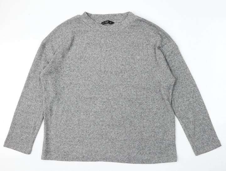 F&F Womens Grey Round Neck Polyester Pullover Jumper Size M