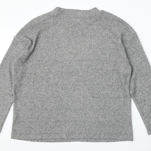 F&F Womens Grey Round Neck  Polyester Pullover Jumper Size M