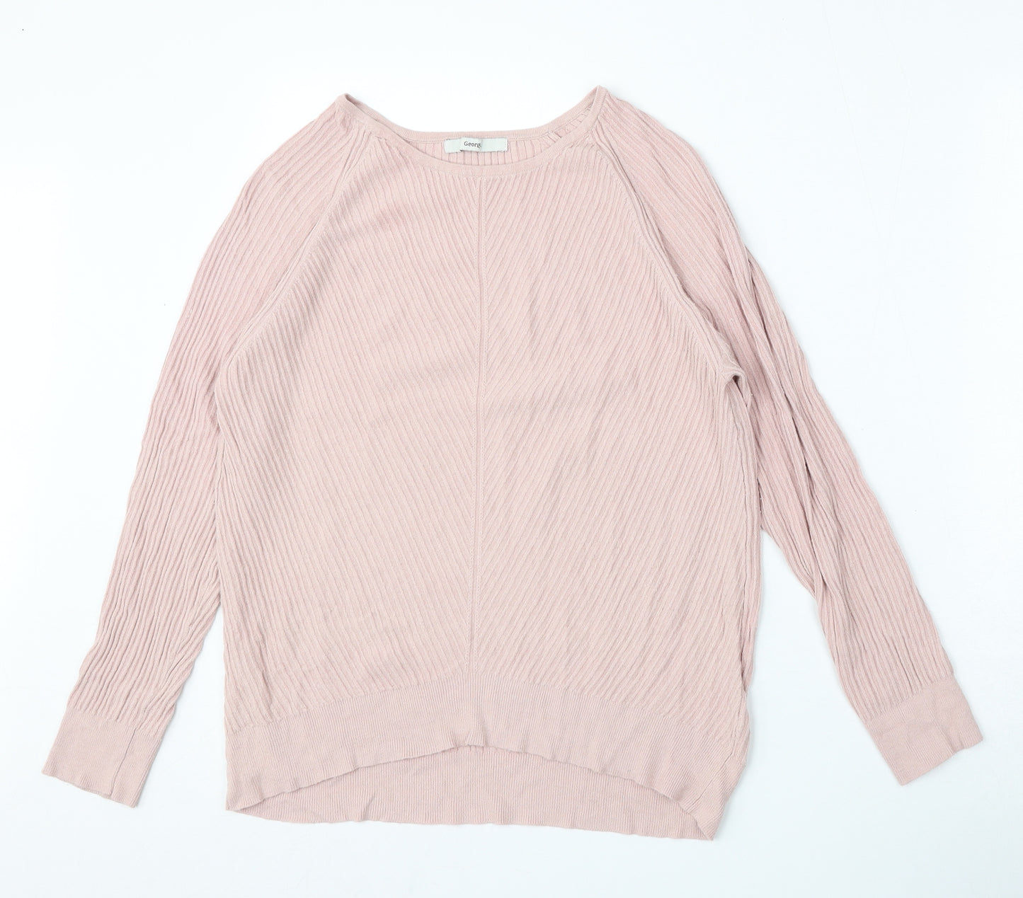 George Womens Pink Round Neck  Viscose Pullover Jumper Size 18
