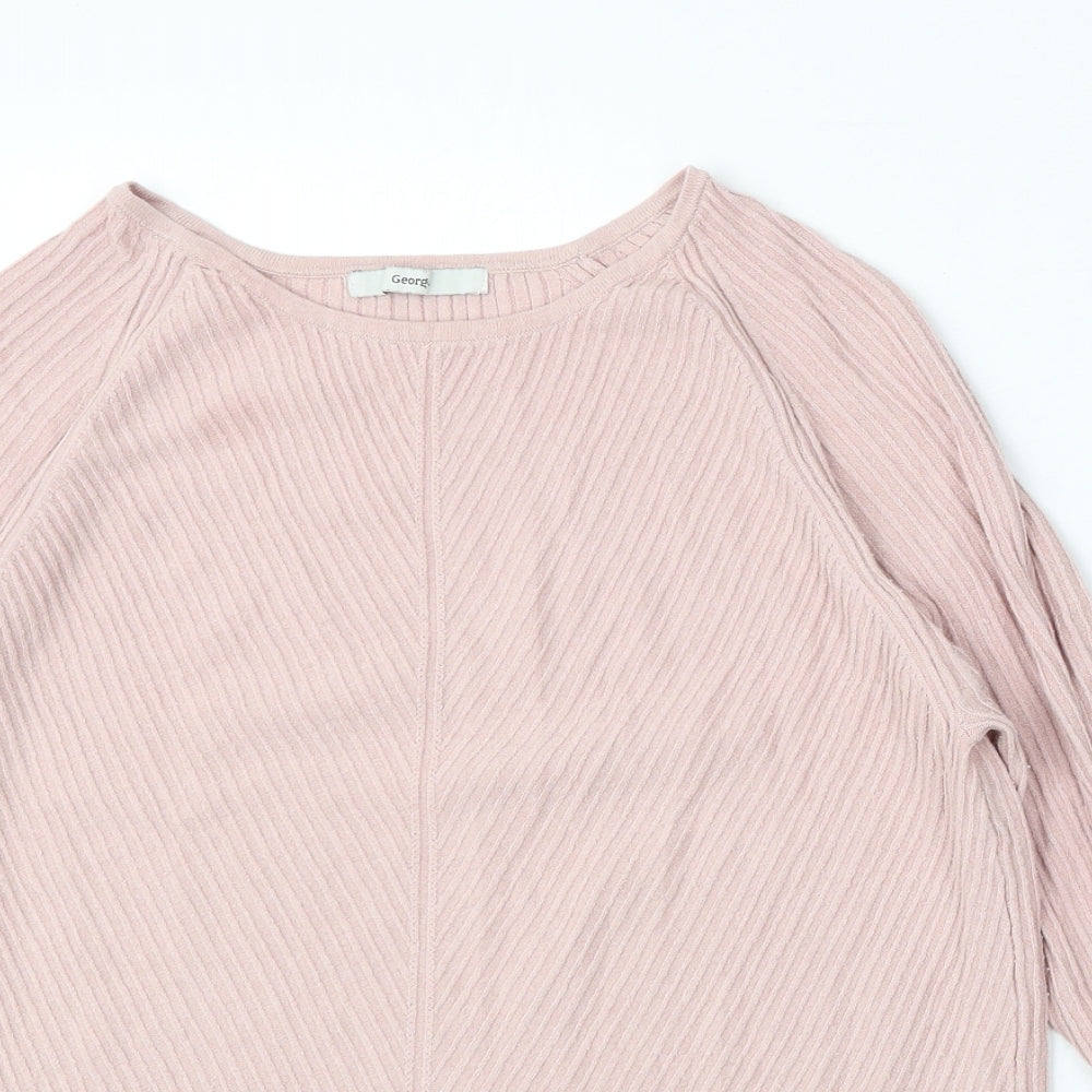George Womens Pink Round Neck  Viscose Pullover Jumper Size 18
