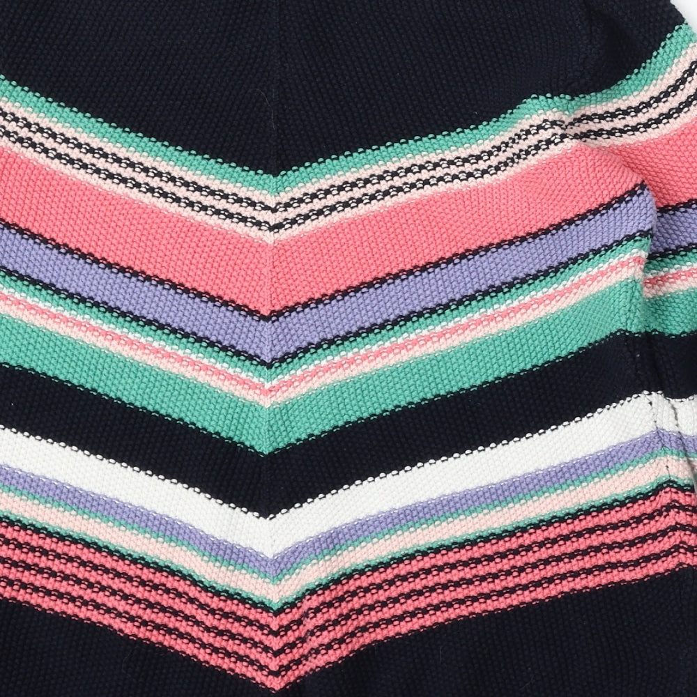 M&Co Womens Multicoloured Round Neck Striped Cotton Pullover Jumper Size 12