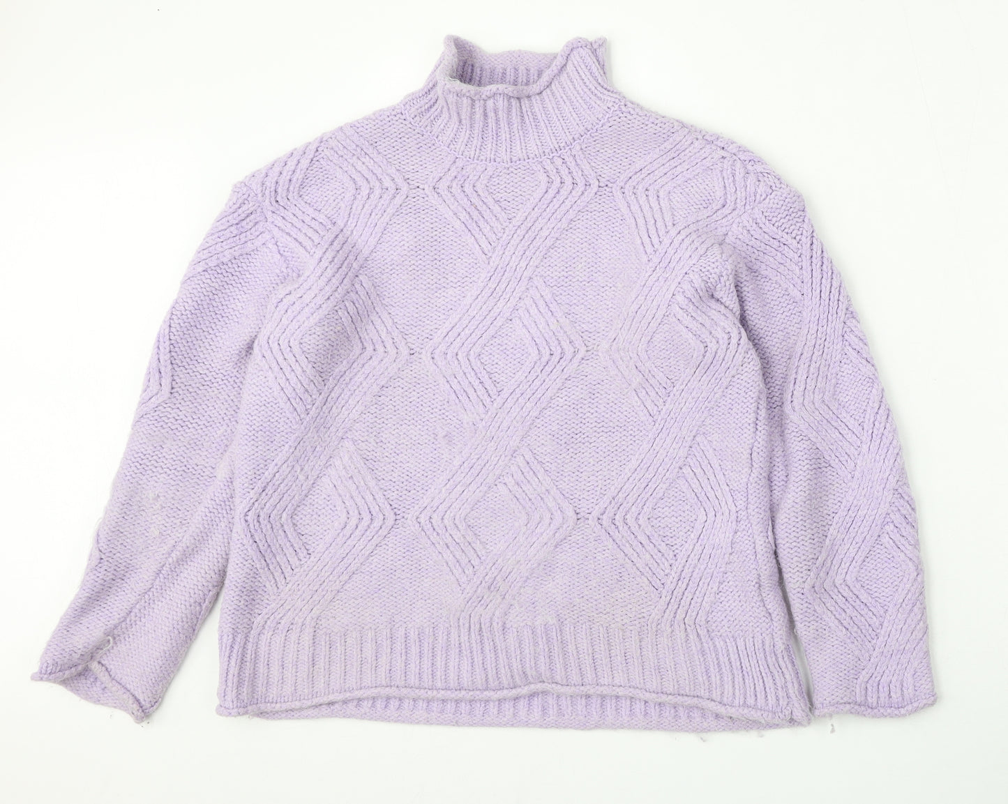 Marks and Spencer Womens Purple Round Neck  Acrylic Pullover Jumper Size XS