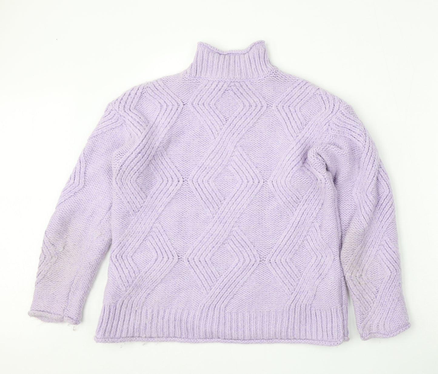 Marks and Spencer Womens Purple Round Neck  Acrylic Pullover Jumper Size XS