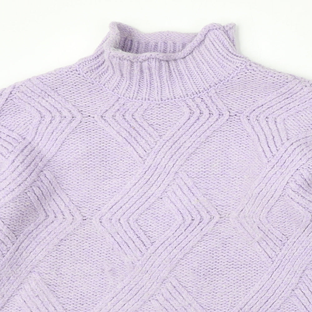 Marks and Spencer Womens Purple Round Neck  Acrylic Pullover Jumper Size XS