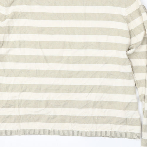 Marks and Spencer Womens Multicoloured Round Neck Striped Viscose Pullover Jumper Size 18