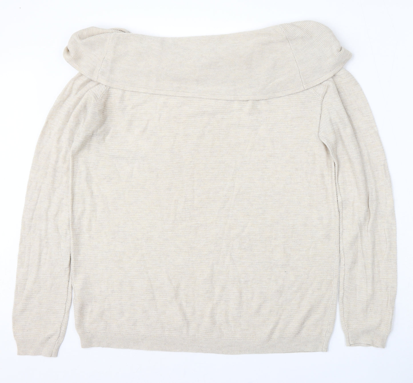 Dorothy Perkins Womens Beige Roll Neck  Polyester Pullover Jumper Size 16