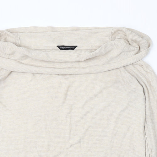 Dorothy Perkins Womens Beige Roll Neck  Polyester Pullover Jumper Size 16