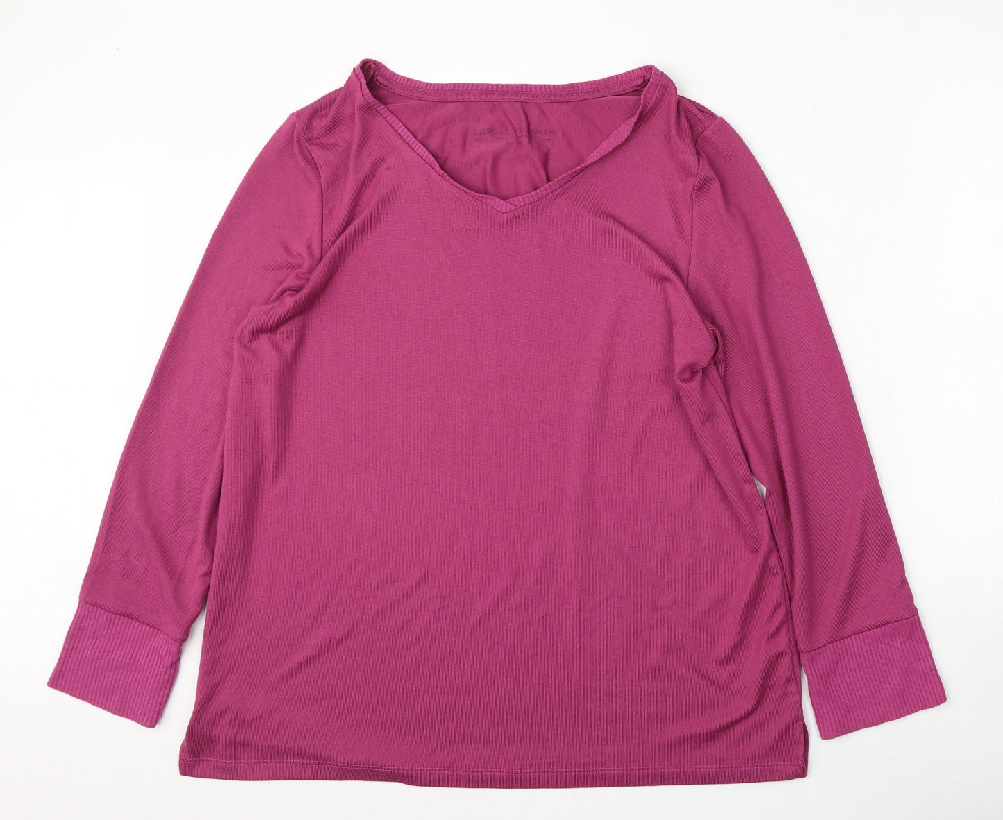 Carole Hochman Womens Purple Round Neck  Polyester Pullover Jumper Size M