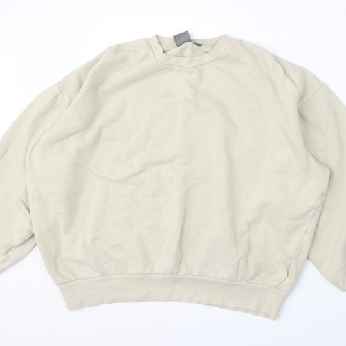 ASOS Womens Beige  Cotton Pullover Sweatshirt Size S