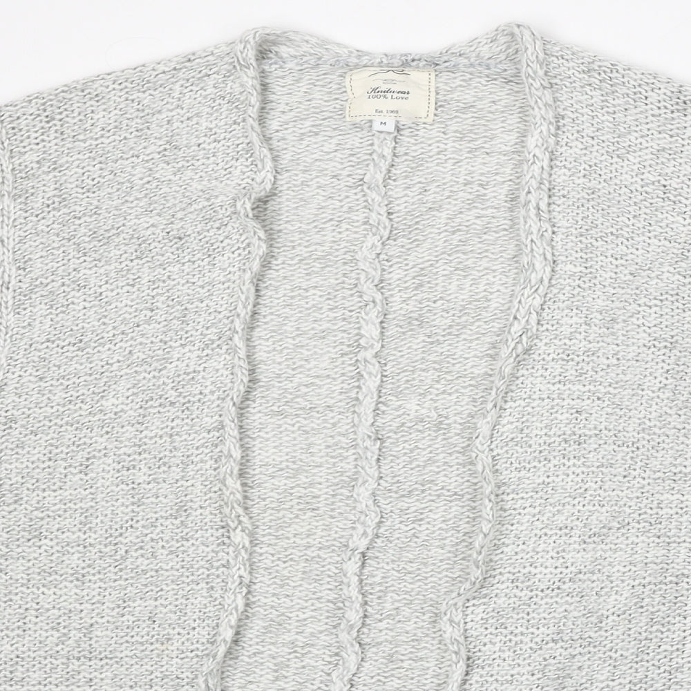 New Look Womens Grey Round Neck  Acrylic Cardigan Jumper Size M