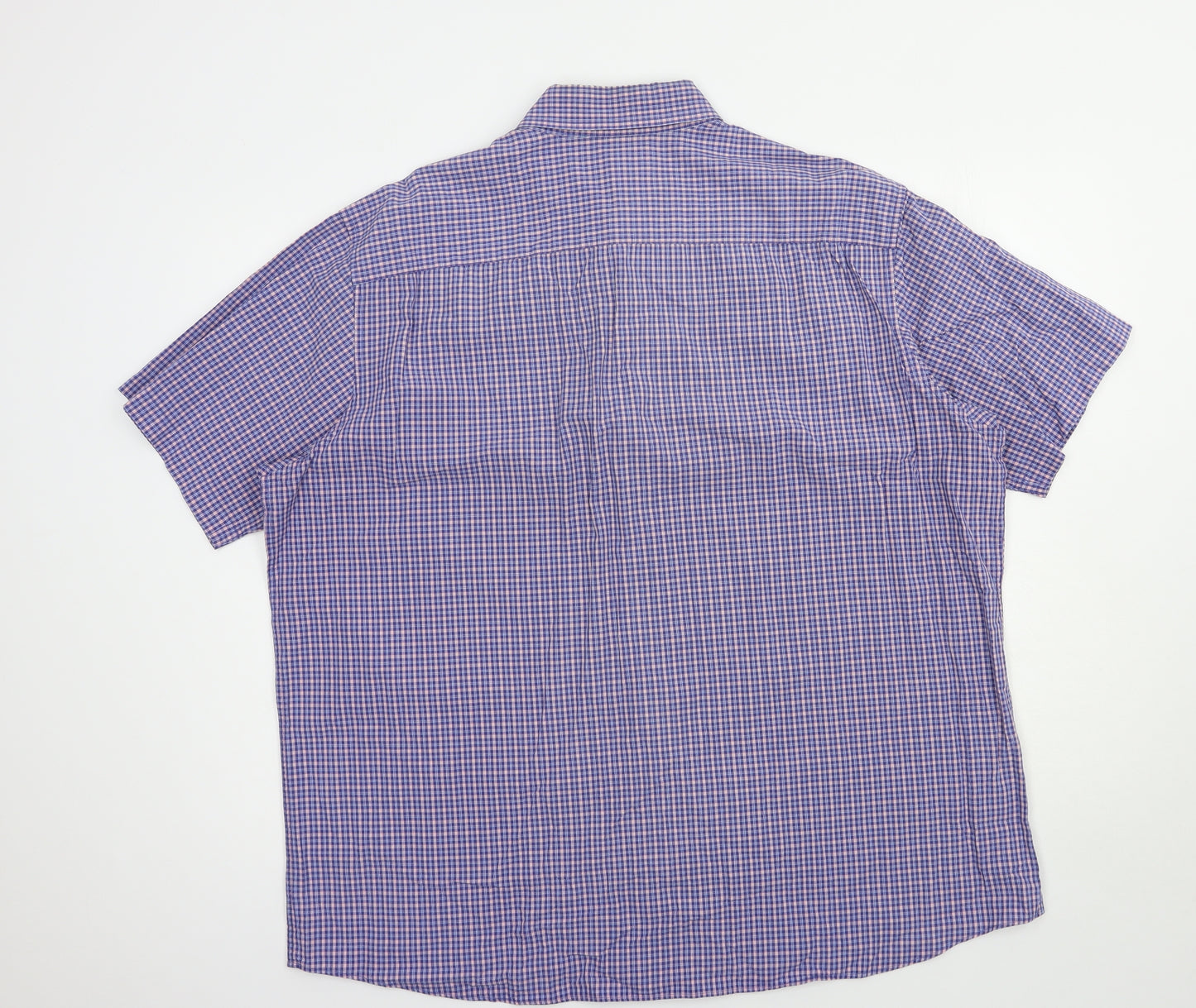 Blue Harbour Mens Blue Plaid Cotton  Button-Up Size XL Collared Button