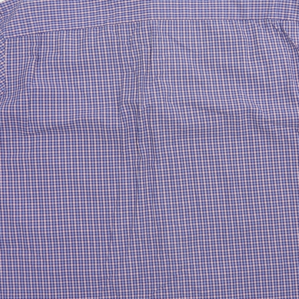 Blue Harbour Mens Blue Plaid Cotton  Button-Up Size XL Collared Button