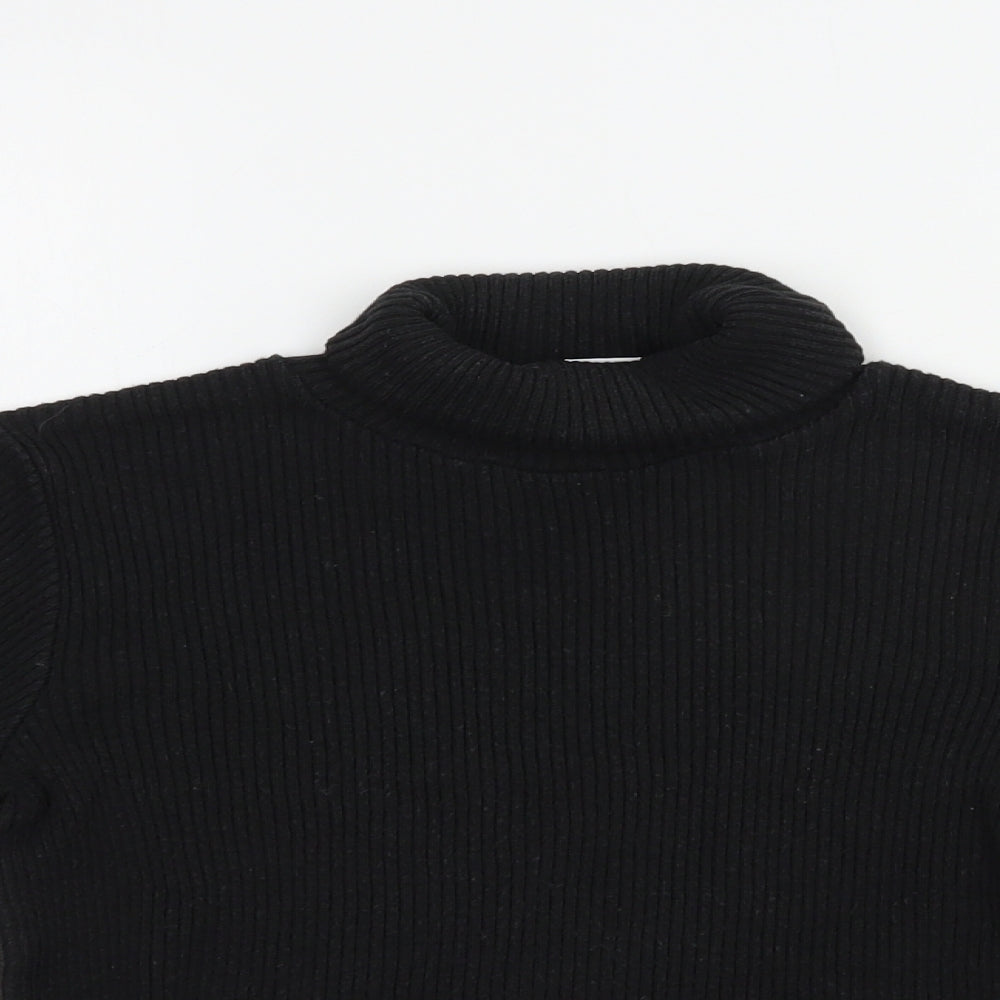 Adams Girls Black Roll Neck  Cotton Pullover Jumper Size 10 Years  Pullover