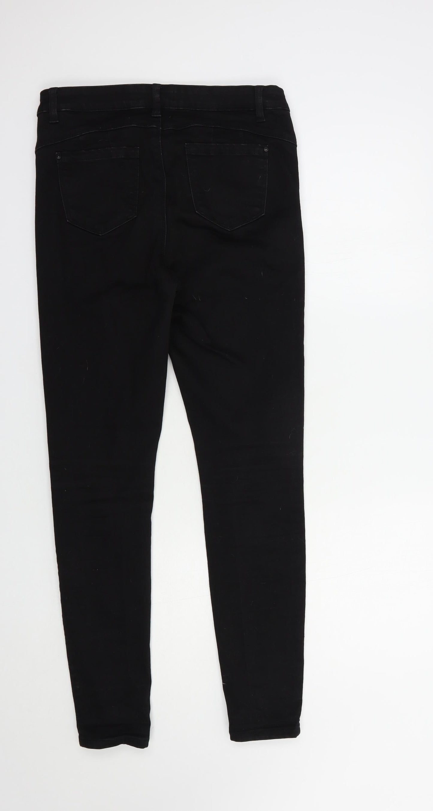 Denim Co. Womens Black  Cotton Skinny Jeans Size 14 L30 in Regular Button