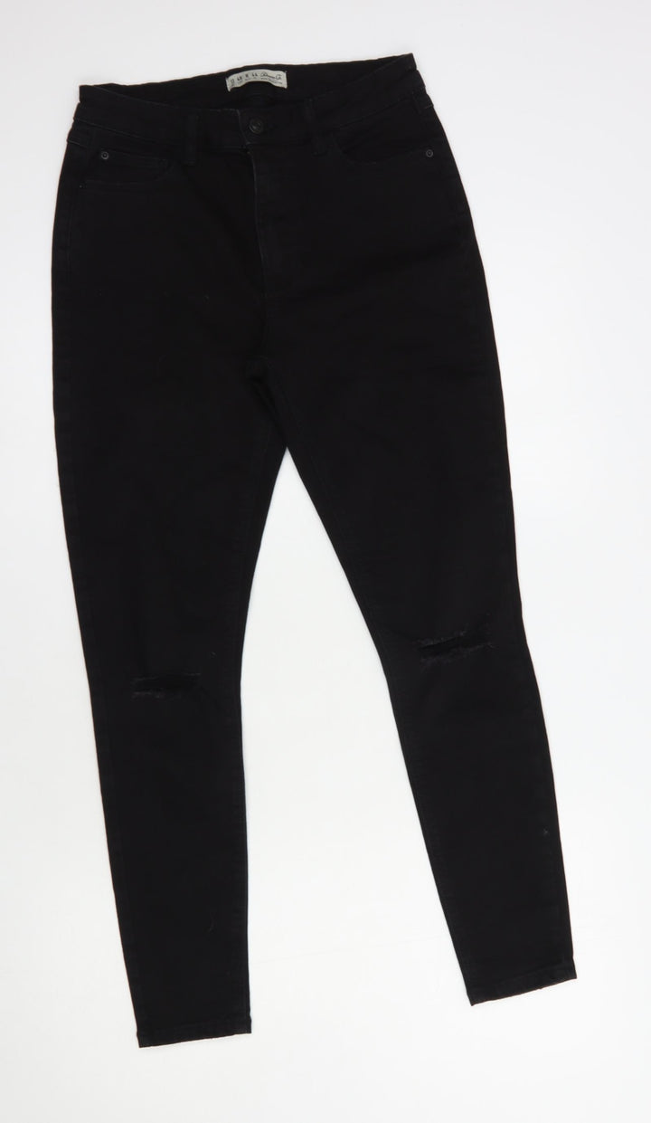 Denim Co. Womens Black Cotton Skinny Jeans Size 12 L28 in Regular Button