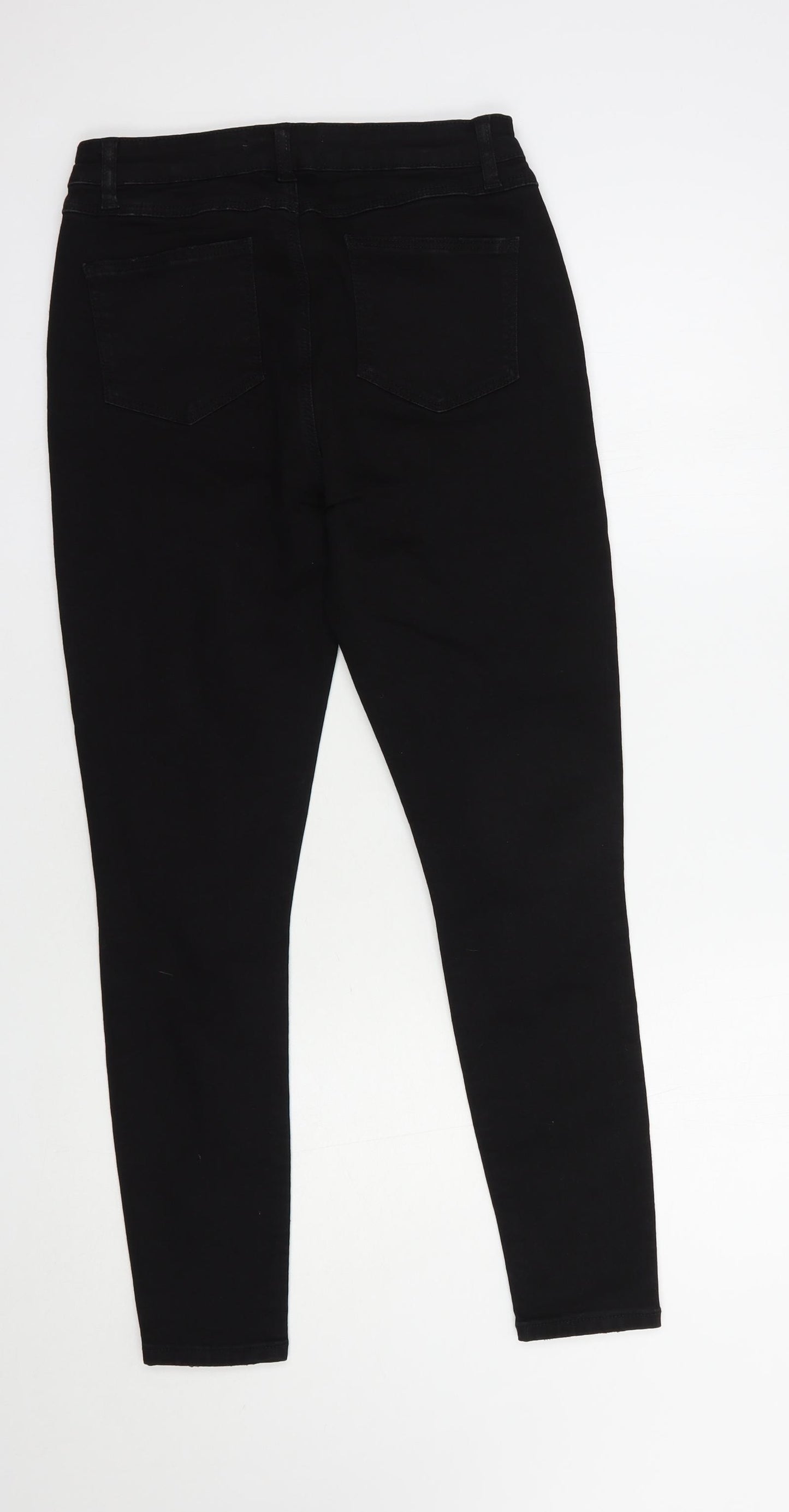 Denim Co. Womens Black  Cotton Skinny Jeans Size 12 L28 in Regular Button