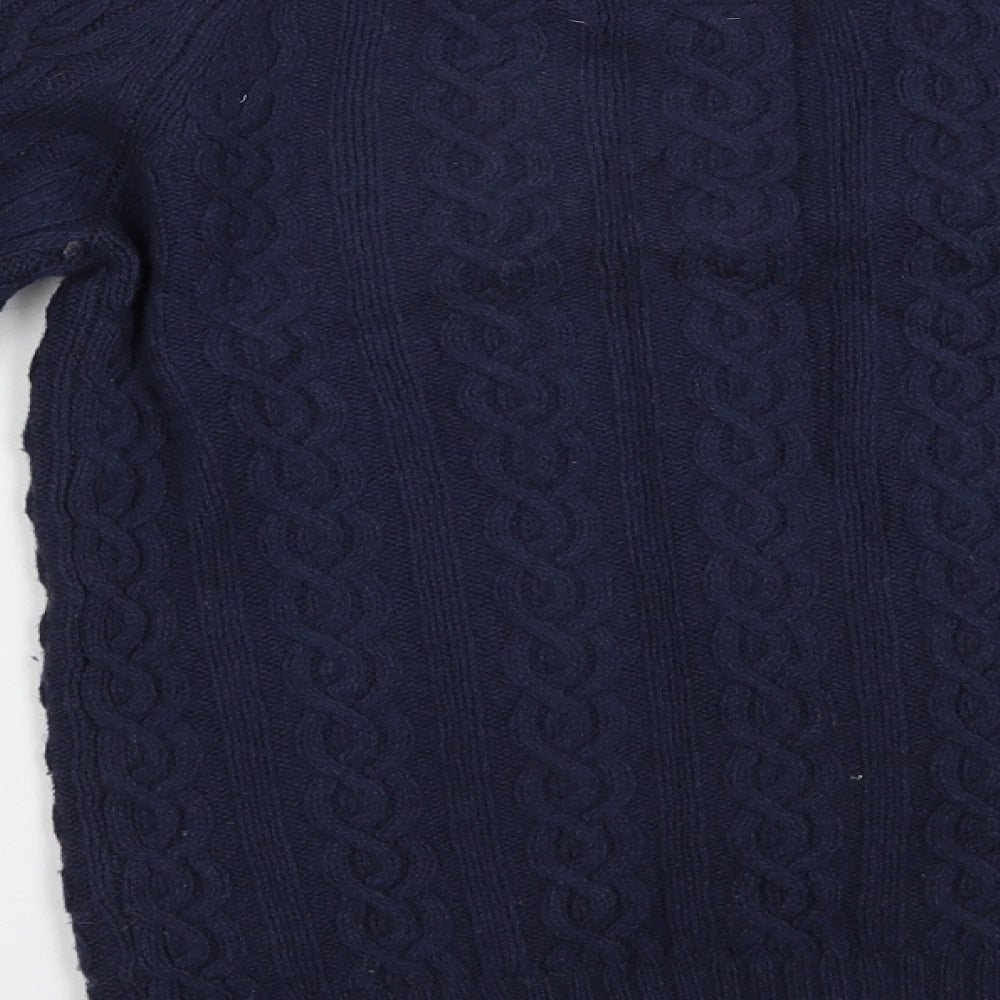 Jack Wills Womens Blue Crew Neck  Wool Pullover Jumper Size 8