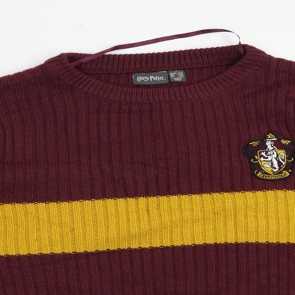 Primark Womens Purple Crew Neck  Acrylic Pullover Jumper Size 10   - Harry Potter