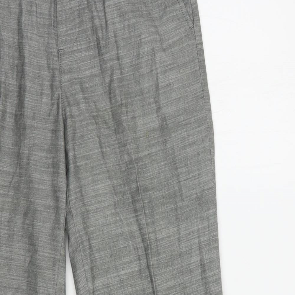 Marks and Spencer Boys Grey  Cotton Dress Pants Trousers Size 10-11 Years  Regular Hook & Loop