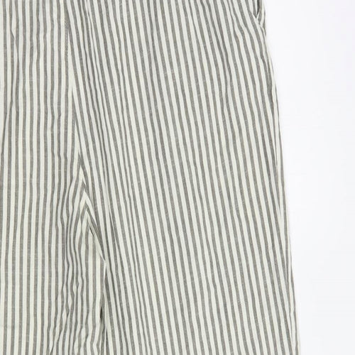 Uniqlo Mens Grey Striped Cotton  Pyjama Pants Size M  Drawstring