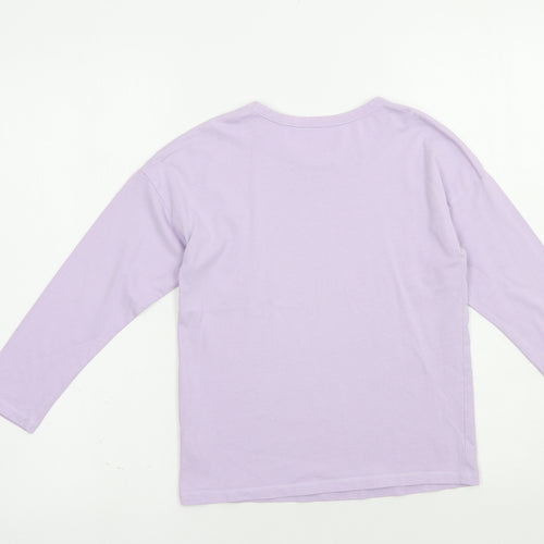 NEXT Girls Purple  Cotton Pullover T-Shirt Size 9 Years Crew Neck Pullover - Believe In You