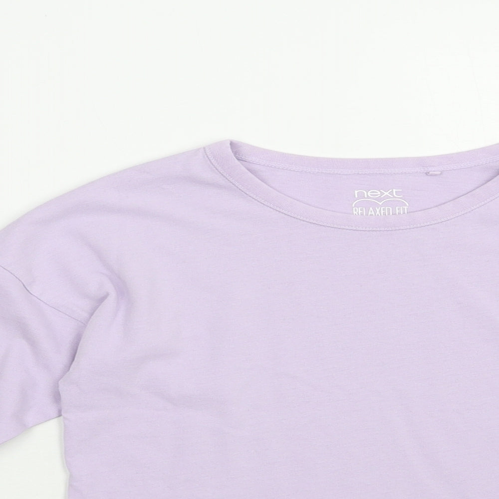 NEXT Girls Purple  Cotton Pullover T-Shirt Size 9 Years Crew Neck Pullover - Believe In You