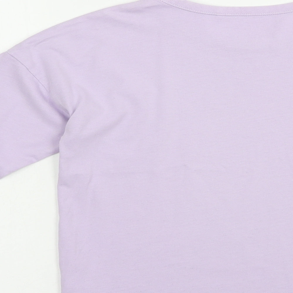 NEXT Girls Purple  Cotton Pullover T-Shirt Size 9 Years Crew Neck Pullover - Believe In You