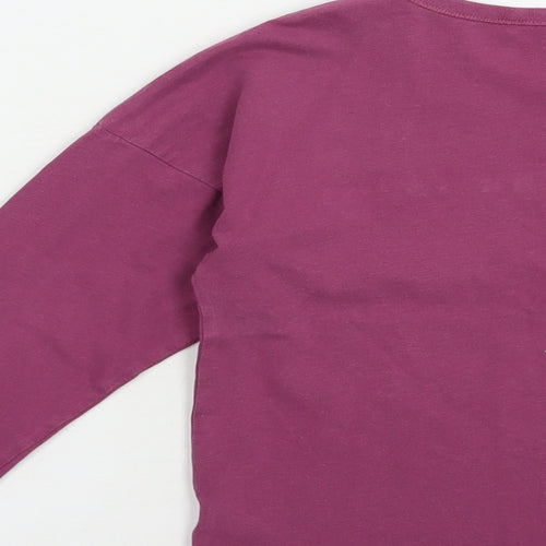 NEXT Girls Purple  Cotton Pullover T-Shirt Size 9 Years Crew Neck Pullover - The Future Is Bright