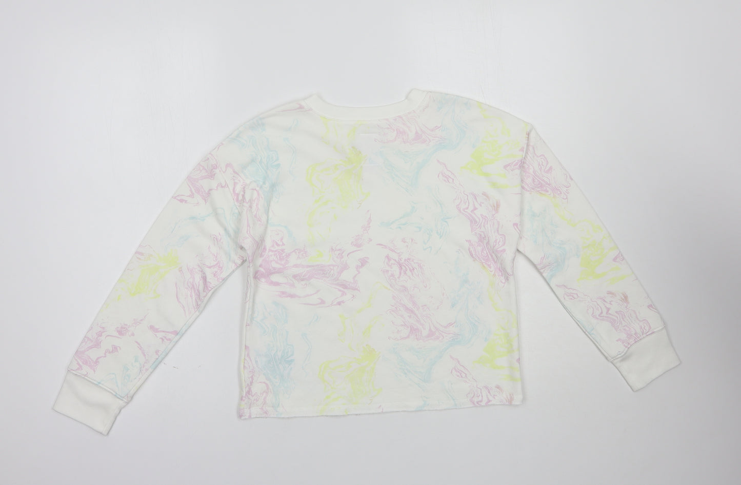 Gap Girls White Geometric Cotton Pullover Sweatshirt Size 10-11 Years  Pullover