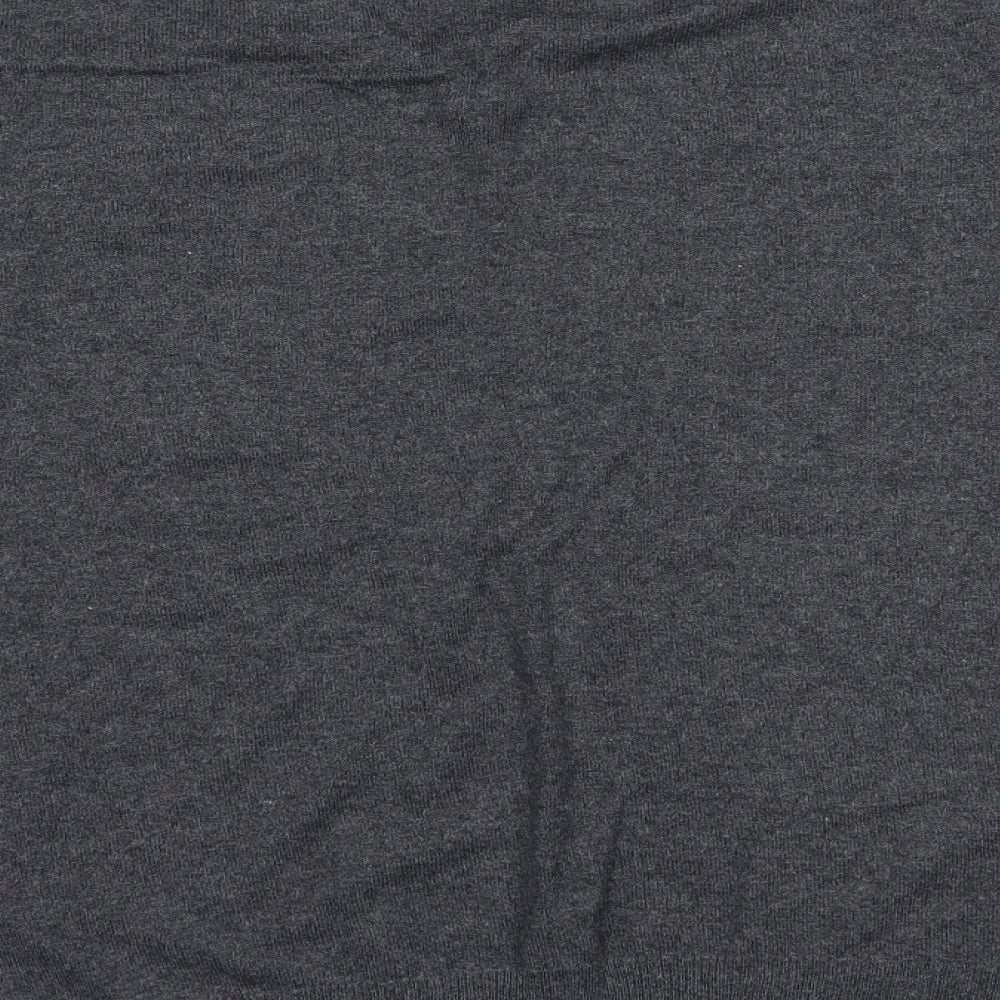 Marks and Spencer Mens Grey V-Neck  Cotton Pullover Jumper Size L
