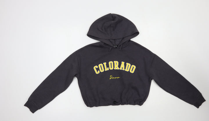 New Look Girls Grey  Polyacrylate Fibre Pullover Hoodie Size 12-13 Years  Pullover - Colorado