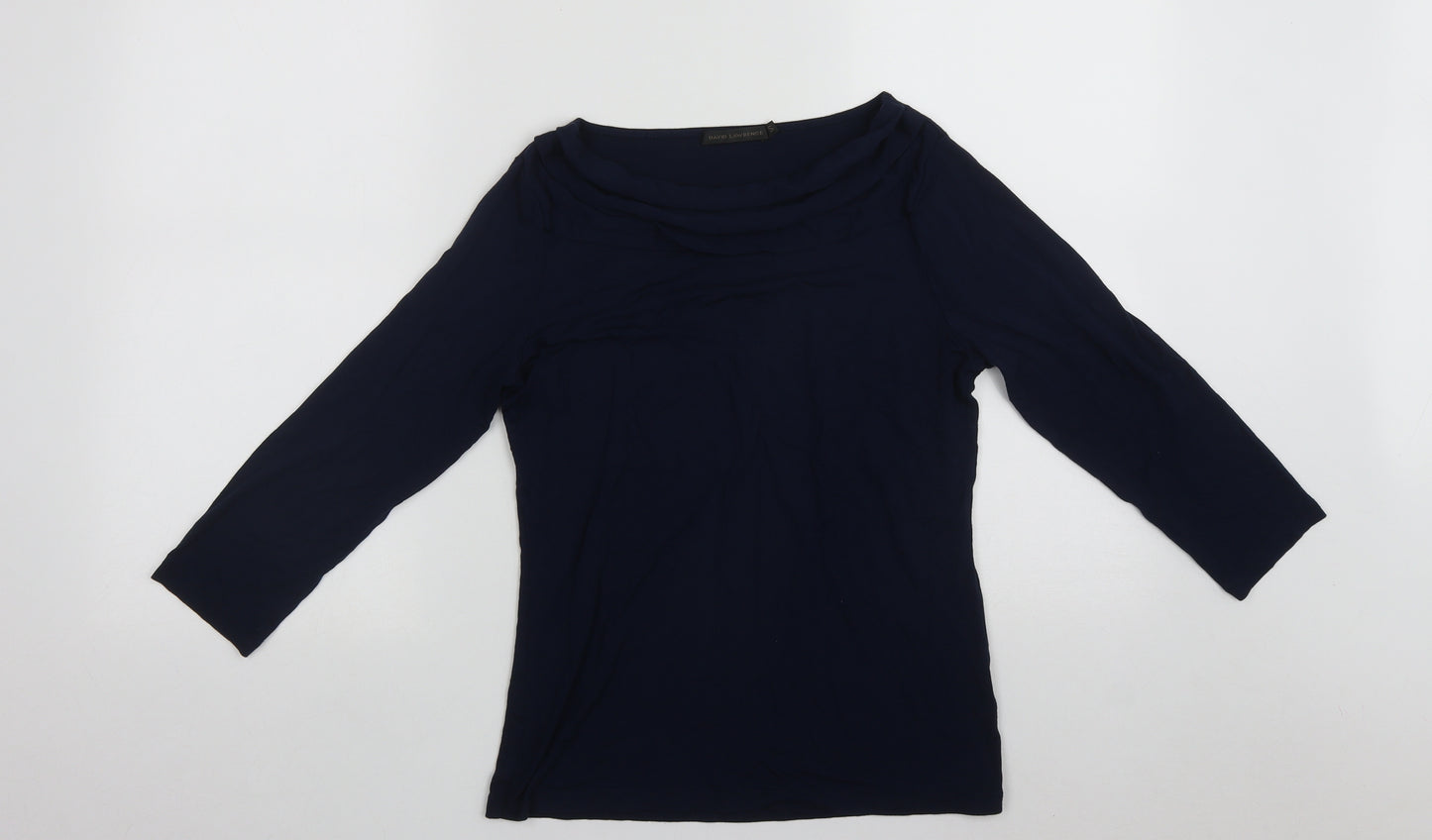 David Lawrence Womens Blue  Polyester Basic Blouse Size S Scoop Neck