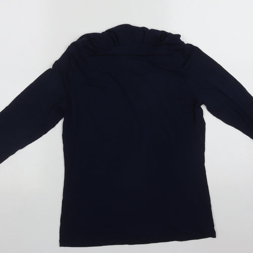 David Lawrence Womens Blue  Polyester Basic Blouse Size S Scoop Neck