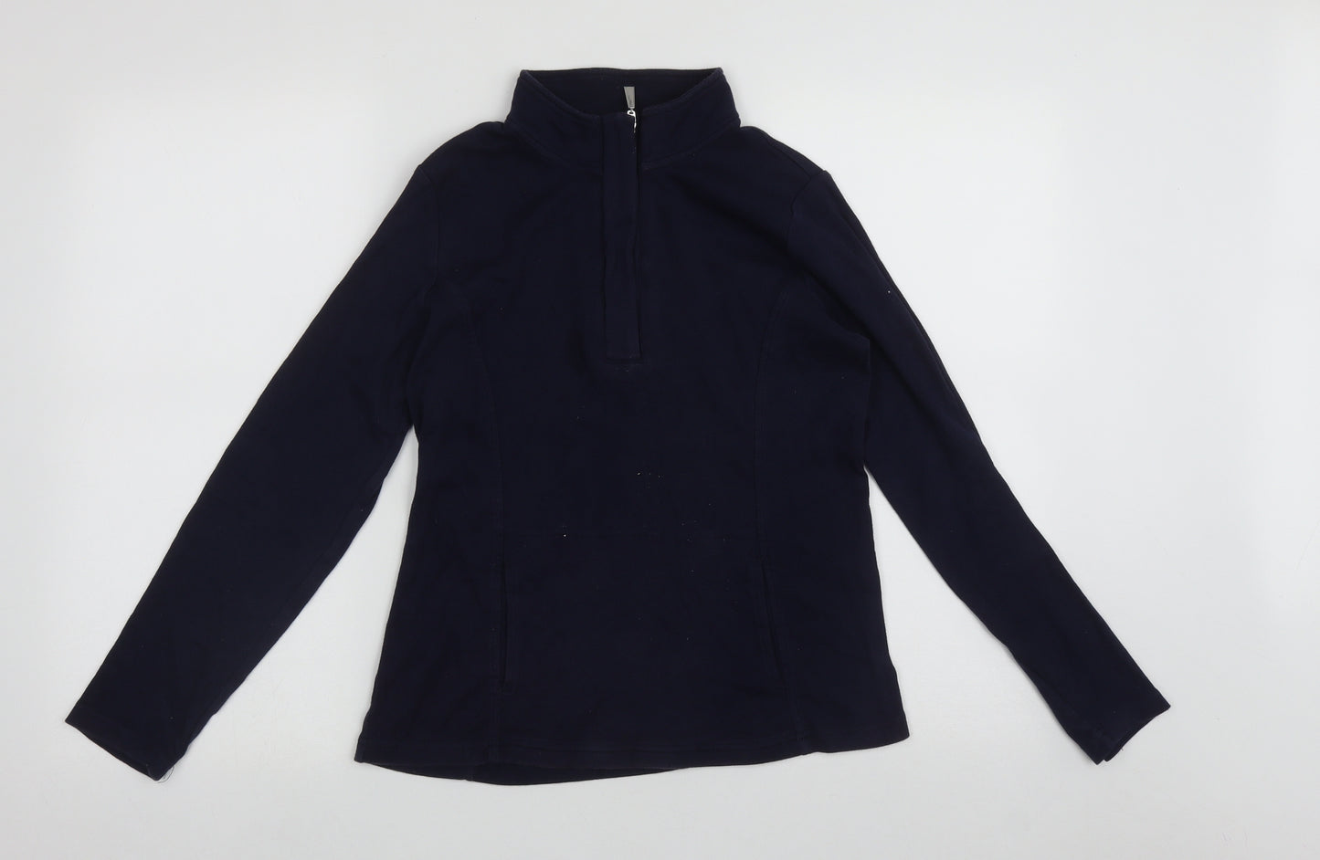 Regatta Womens Blue High Neck  Cotton Pullover Jumper Size 10