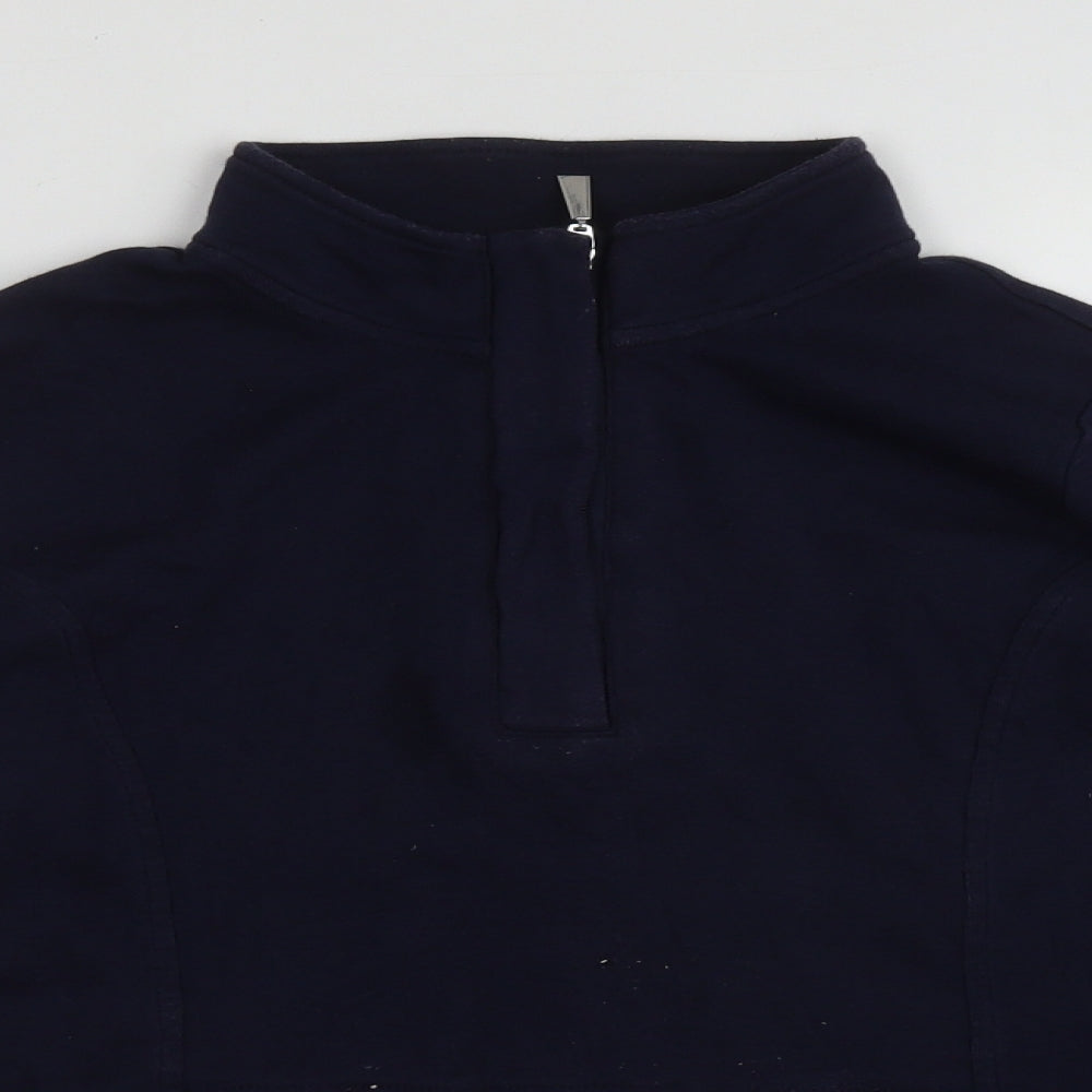 Regatta Womens Blue High Neck  Cotton Pullover Jumper Size 10