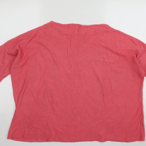 Emella Womens Pink Scoop Neck  Viscose Pullover Jumper Size XL