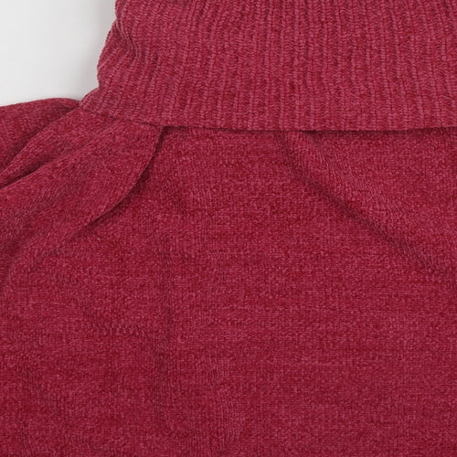 Bon Marche Womens Pink High Neck  Acrylic Pullover Jumper Size L