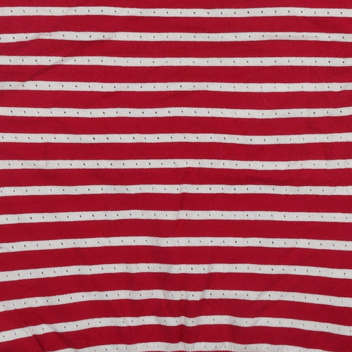Debenhams Womens Pink Round Neck Striped Cotton Pullover Jumper Size 10