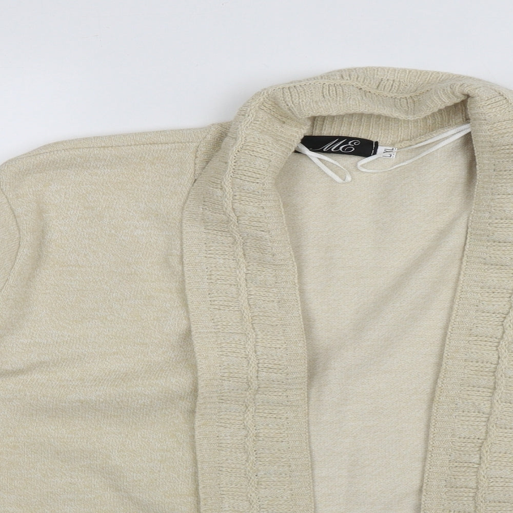 ME Womens Beige V-Neck  Acrylic Cardigan Jumper Size L