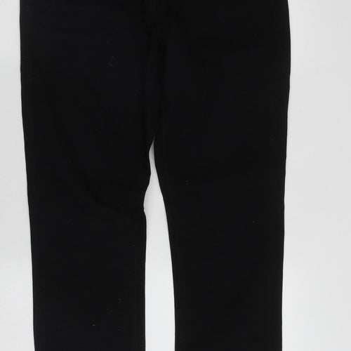 Marks and Spencer Womens Black  Cotton Straight Jeans Size 12 L29 in Regular Zip