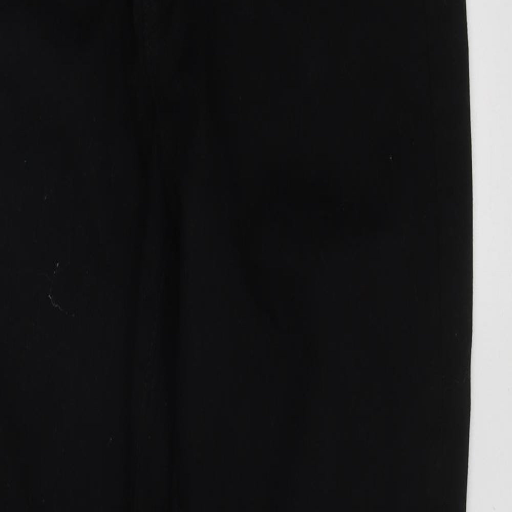 Marks and Spencer Womens Black  Cotton Straight Jeans Size 12 L29 in Regular Zip